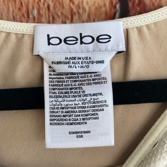 Bebe cream tight mini dress size M/L - Picture 2 of 5